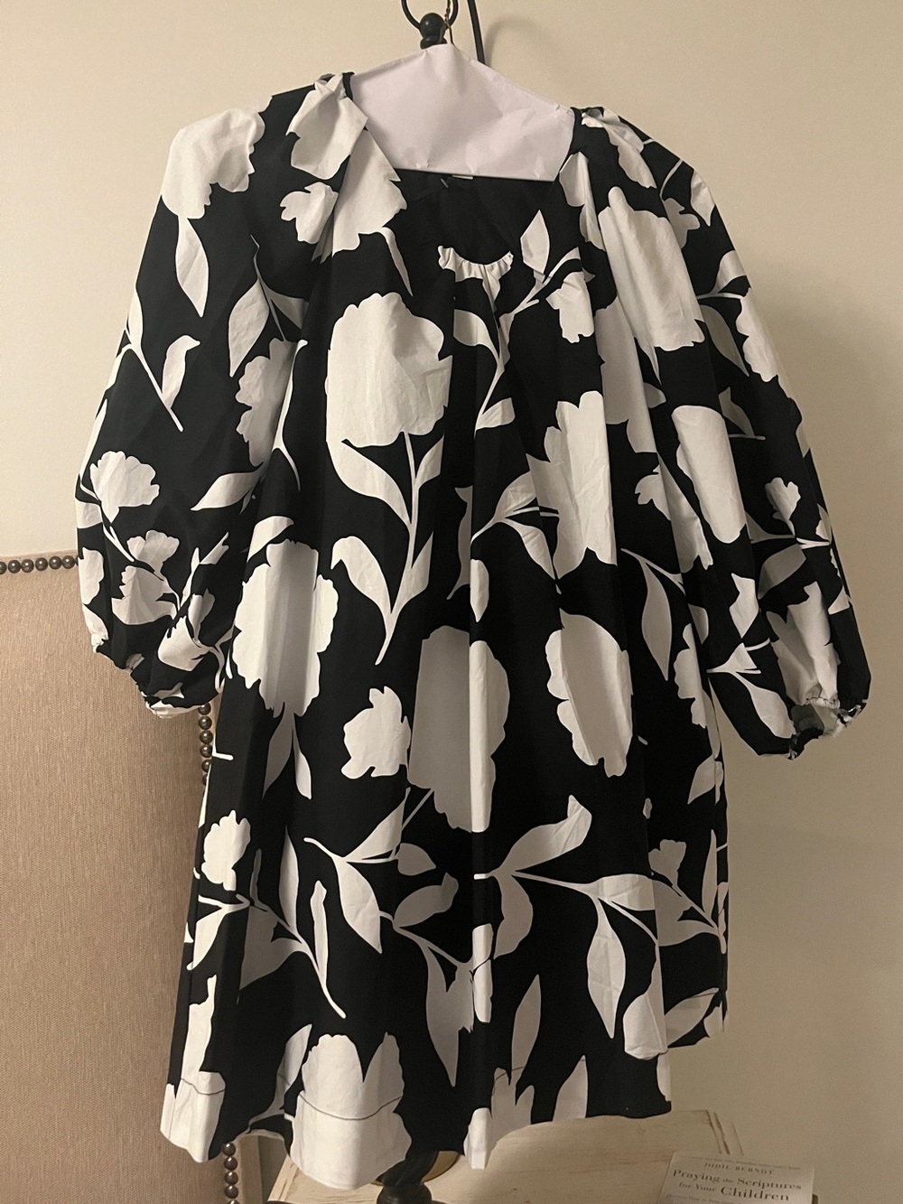 Kate Spade x Target Black & White Floral Puff Sleeve Mini Dress- XS